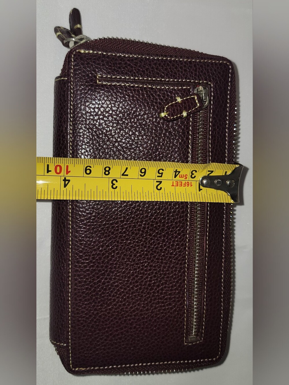 TUSK Women's Zip-Around Wallet Burgundy/Red Zipper Pocket Coin & Credit Card - Picture 15 of 16